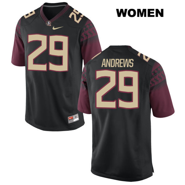 Women's NCAA Nike Florida State Seminoles #29 Nate Andrews College Black Stitched Authentic Football Jersey QBL5669YJ